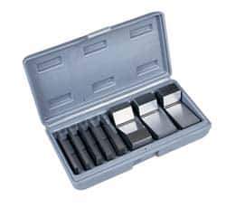 Value Collection - 1 to 30° Angle, 3 Inch Long, Angle Block Set - 45-50 HRC Hardness, Includes 5 Angle Plates 1-5, 3 V-Blocks 10, 15 and 30; 8 Pieces - USA Tool & Supply