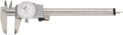 TESA Brown & Sharpe - 0" to 6" Range, 0.001" Graduation, 0.1" per Revolution, Dial Caliper - White Face, 40mm Jaw Length - USA Tool & Supply