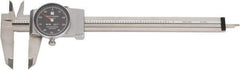 TESA Brown & Sharpe - 0" to 6" Range, 0.001" Graduation, 0.1" per Revolution, Dial Caliper - Black Face, 1.5" Jaw Length - USA Tool & Supply
