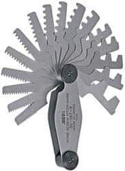 SPI - 16 Leaf, 1 to 12 TPI Range, Stainless Steel Screw Pitch Gage - 29° Thread Angle - USA Tool & Supply