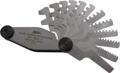 SPI - 12 Leaf, 2 to 20mm Pitch Range, Stainless Steel Screw Pitch Gage - 30° Thread Angle - USA Tool & Supply