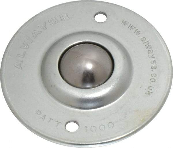 SKF - Round, Carbon Steel Ball Transfer - 14.2mm Mount Height, 120 Lb. Capacity - USA Tool & Supply