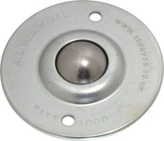 SKF - Round, Carbon Steel Ball Transfer - 14.2mm Mount Height, 120 Lb. Capacity - USA Tool & Supply