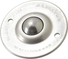SKF - Round, Stainless Steel Ball Transfer - 14.2mm Mount Height, 120 Lb. Capacity - USA Tool & Supply
