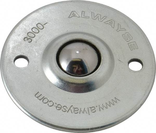 SKF - Round, Carbon Steel Ball Transfer - 10mm Mount Height, 55 Lb. Capacity - USA Tool & Supply