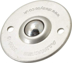 SKF - Round, Stainless Steel Ball Transfer - 10mm Mount Height, 55 Lb. Capacity - USA Tool & Supply