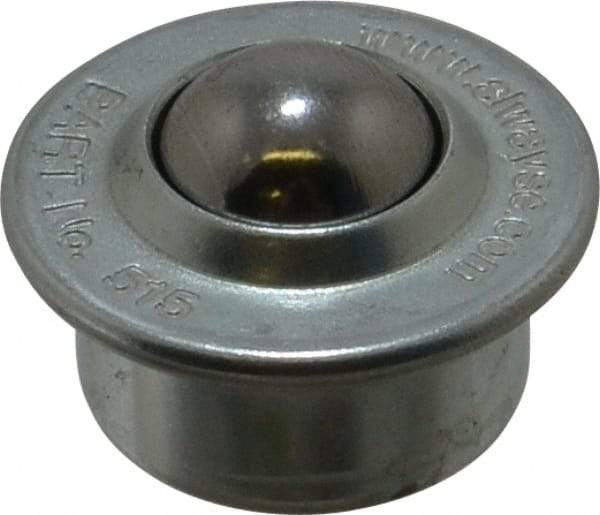 SKF - Round, Carbon Steel Ball Transfer - 9.5mm Mount Height, 100 Lb. Capacity - USA Tool & Supply