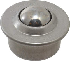 SKF - Round, Stainless Steel Ball Transfer - 9.5mm Mount Height, 77 Lb. Capacity - USA Tool & Supply