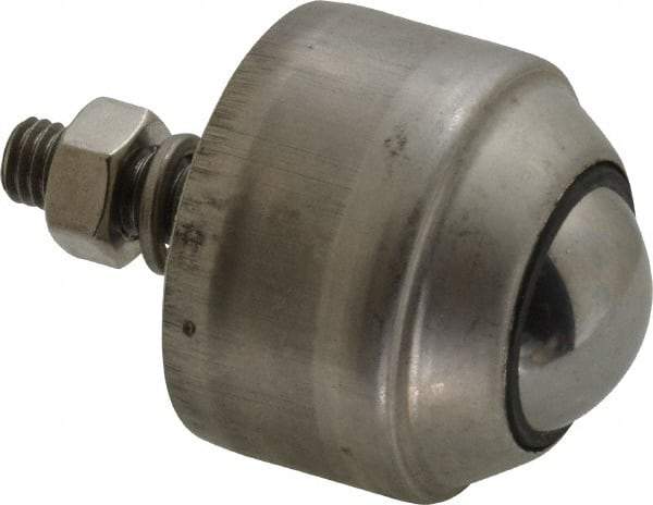 SKF - Round, Stainless Steel Ball Transfer - 35.8mm Mount Height, 110 Lb. Capacity - USA Tool & Supply