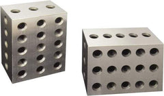 Value Collection - 0.0003 Squareness Per Inch, Hardened Steel, 2-3-4 Block with 23 Hole Setup Block - 0.0001 to 0.0007 Inch Overall Tolerance, 3/8 - 16 Inch Tapped Hole Size, 56-60 HRC Hardness, Sold As Matched Pair - USA Tool & Supply