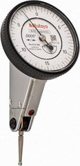 Mitutoyo - 0.06 Inch Range, 0.0005 Inch Dial Graduation, Horizontal Dial Test Indicator - 1.5748 Inch White Dial, 0-15-0 Dial Reading, Accurate to 0.0005 Inch - USA Tool & Supply