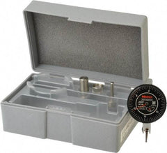 Mitutoyo - 0.06 Inch Range, 0.0005 Inch Dial Graduation, Horizontal Dial Test Indicator - 1.5748 Inch Black Dial, 0-15-0 Dial Reading, Accurate to 0.0005 Inch - USA Tool & Supply