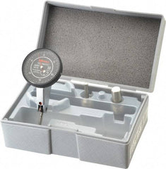 Mitutoyo - 0.06 Inch Range, 0.0005 Inch Dial Graduation, Horizontal Dial Test Indicator - 1.5748 Inch Black Dial, 0-15-0 Dial Reading, Accurate to 0.0005 Inch - USA Tool & Supply