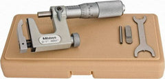 Mitutoyo - 0 to 1 Inch, Carbide Face, Mechanical Multi Anvil Micrometer - 0.0001 Inch Graduation, 0.0002 Inch Accuracy - USA Tool & Supply