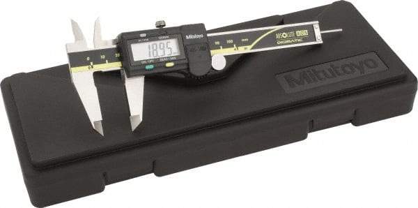 Mitutoyo - 0 to 100mm Range, 0.01mm Resolution, Electronic Caliper - Stainless Steel with 40mm Stainless Steel Jaws, 0.03mm Accuracy, SPC Output - USA Tool & Supply
