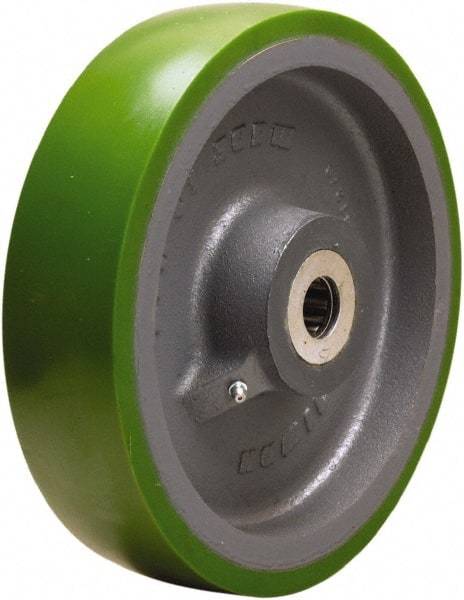 Hamilton - 10 Inch Diameter x 2-1/2 Inch Wide, Polyurethane on Cast Iron Caster Wheel - 2,500 Lb. Capacity, 3-1/4 Inch Hub Length, 1 Inch Axle Diameter, Straight Roller Bearing - USA Tool & Supply