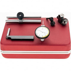 Starrett - 5 Piece, 0" to 0.01" Measuring Range, 1-3/8" Dial Diam, 0-5-0 Dial Reading, Red Dial Test Indicator Kit - 13/16" Contact Point Length, 1.98mm Ball Diam, 0.0001" Dial Graduation - USA Tool & Supply