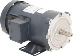 Leeson - 1 Max hp, 2,500 Max RPM, DC Electric AC DC Motor - 90 V Input, S56C Frame, 5/8" Shaft Diam, C-Face with Base Mount, TEFC Enclosure - USA Tool & Supply