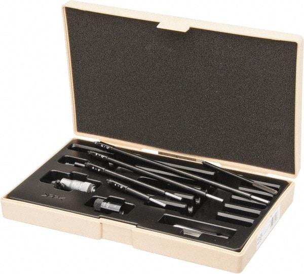 Mitutoyo - 2 to 12", Mechanical Inside Micrometer - 0.001" Graduation, 0.00024+" (0.00004xR/2) Accuracy, Friction Thimble - USA Tool & Supply