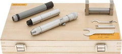 Fowler - 2 to 12", Satin Chrome Coated, Mechanical Inside Micrometer Set - 0.001" Graduation, Friction Thimble, Includes Fitted Case, Standard & Wrench - USA Tool & Supply