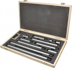 Fowler - 2 to 60", Satin Chrome Coated, Mechanical Inside Micrometer Set - 0.001" Graduation, Friction Thimble, Includes Fitted Case, Standard & Wrench - USA Tool & Supply