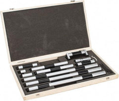 Fowler - 4 to 80", Satin Chrome Coated, Mechanical Inside Micrometer Set - 0.001" Graduation, Friction Thimble, Includes Fitted Case, Standard & Wrench - USA Tool & Supply