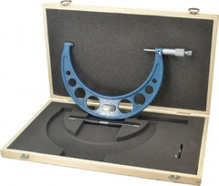 Value Collection - 7 to 8" Range, 0.0001" Graduation, Mechanical Outside Micrometer - Ratchet Stop Thimble - USA Tool & Supply