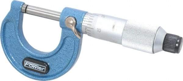 Fowler - 0 to 1" Range, 0.0001" Graduation, Mechanical Outside Micrometer - Friction Thimble, Accurate to 0.0001" - USA Tool & Supply