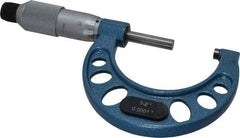 Fowler - 1 to 2" Range, 0.0001" Graduation, Mechanical Outside Micrometer - Friction Thimble, Accurate to 0.00015" - USA Tool & Supply