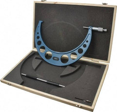Fowler - 9 to 10" Range, 0.0001" Graduation, Mechanical Outside Micrometer - Ratchet Stop Thimble, Accurate to 0.0003" - USA Tool & Supply