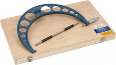 Fowler - 11 to 12" Range, 0.0001" Graduation, Mechanical Outside Micrometer - Ratchet Stop Thimble, Accurate to 0.00035" - USA Tool & Supply