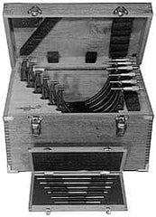 Mitutoyo - 6 to 12" Range, 6 Piece Mechanical Outside Micrometer Set - 0.001" Graduation, 0.0002 (6 to 9), 0.00025 (9 to 12)" Accuracy, Ratchet Stop Thimble, Carbide Tipped Face - USA Tool & Supply