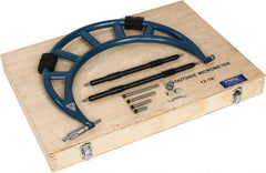 Fowler - Mechanical, 12 to 16 Inch Range, Carbide Face Interchangeable Anvil Micrometer - Ratchet Stop Thimble, 0.001 Inch Graduation, Includes Case and Standards - USA Tool & Supply