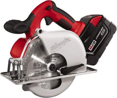 Milwaukee Tool - 28 Volt, 6-7/8" Blade, Cordless Circular Saw - 3,200 RPM, 2 Lithium-Ion Batteries Included - USA Tool & Supply