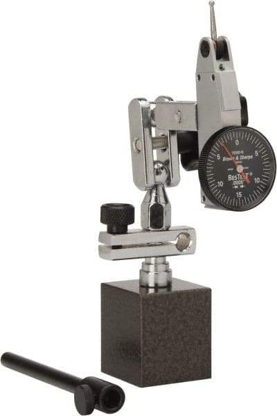 TESA Brown & Sharpe - 0.0005" Graduation, 0-15-0 Dial Reading, Indicator & Base Kit - 1" Dial Diam - USA Tool & Supply
