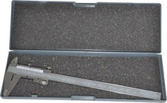 Value Collection - 0 to 8" Stainless Steel Vernier Caliper - 0.02mm Graduation, 1.9685" Jaw Depth, 0.0012" Accuracy, Includes Depth, Inside Diameter, Outside Diameter, Step - USA Tool & Supply