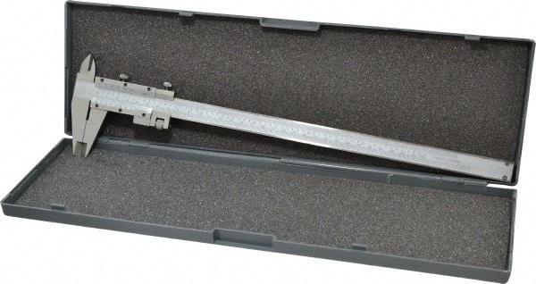 Value Collection - 0 to 12" Stainless Steel Vernier Caliper - 0.02mm Graduation, 3-15/16" Jaw Depth, 0.0016" Accuracy, Includes Depth, Inside Diameter, Outside Diameter, Step - USA Tool & Supply