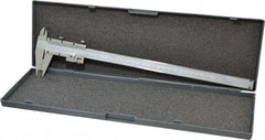 Value Collection - 0 to 12" Stainless Steel Vernier Caliper - 0.02mm Graduation, 3-15/16" Jaw Depth, 0.0016" Accuracy, Includes Depth, Inside Diameter, Outside Diameter, Step - USA Tool & Supply