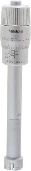 Mitutoyo - 0.65 to 0.8", Mechanical Inside Hole Micrometer - 0.0002" Graduation, 0.0001" Accuracy, Ratchet Stop Thimble - USA Tool & Supply