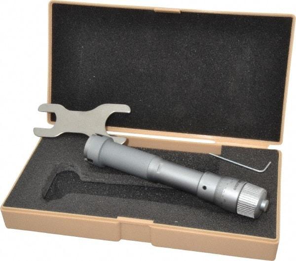 Mitutoyo - 1 to 1.2", Mechanical Inside Hole Micrometer - 0.0002" Graduation, 0.00015" Accuracy, Ratchet Stop Thimble - USA Tool & Supply
