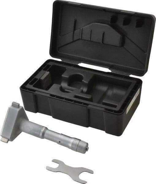 Mitutoyo - 3-1/2 to 4", Mechanical Inside Hole Micrometer - 0.0002" Graduation, 0.00015" Accuracy, Ratchet Stop Thimble - USA Tool & Supply