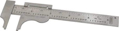 General - 0 to 4" Stainless Steel Vernier Caliper - 1/32 & 1/16" Graduation, 3/4" Jaw Depth, 0.03mm Accuracy - USA Tool & Supply