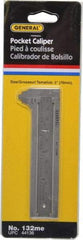 General - 0 to 3" Stainless Steel Vernier Caliper - 1/32" Graduation, 1/2" Jaw Depth, 0.03mm Accuracy - USA Tool & Supply