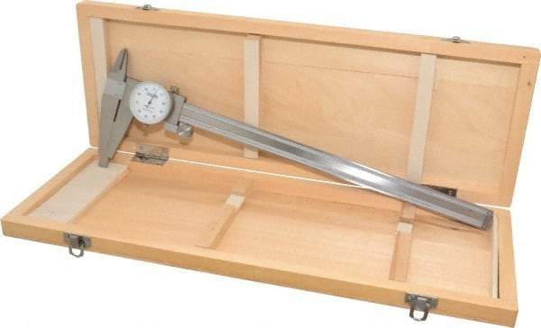 Fowler - 0" to 12" Range, 0.001" Graduation, 0.1" per Revolution, Dial Caliper - White Face, 2.875" Jaw Length - USA Tool & Supply