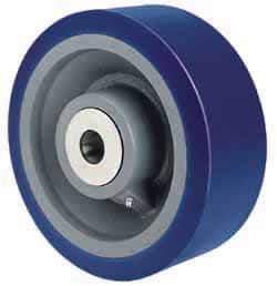Hamilton - 10 Inch Diameter x 4 Inch Wide, Polyurethane Caster Wheel - 5,000 Lb. Capacity, 4-1/4 Inch Hub Length, 1-1/4 Inch Axle Diameter, Precision Tapered Roller Bearing - USA Tool & Supply