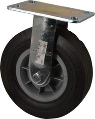 Hamilton - 8" Diam x 2-1/2" Wide x 9-1/2" OAH Top Plate Mount Rigid Caster - Rubber, 400 Lb Capacity, Ball Bearing, 4-1/2 x 6-1/4" Plate - USA Tool & Supply