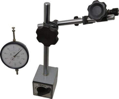 Mitutoyo - 0.001" Graduation, 0-100 Dial Reading, Indicator & Base Kit - 2.97" Dial Diam - USA Tool & Supply