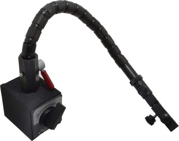 Flexbar - 90 Lb Magnetic Force, Fine Adjustment Indicator Positioner & Holder with Base - Flexible Arm, Rectangular Base, 2-5/8" Base Height, 2-1/4" Base Length, 2" Base Width - USA Tool & Supply