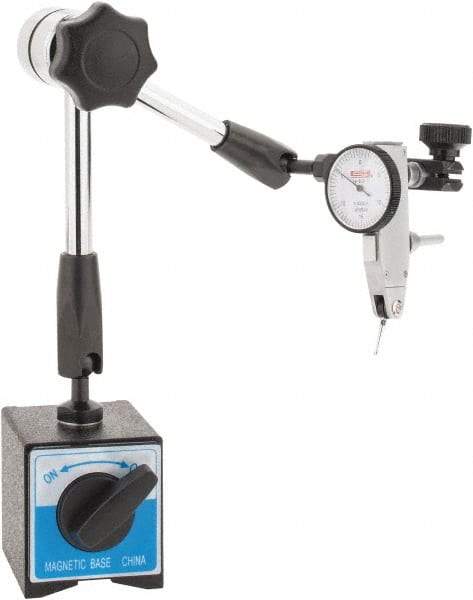 SPI - 0.0005" Graduation, 0.03" Max Meas, 0-15-0 Dial Reading, Indicator & Base Kit - 0.0005 Inch Graduation, Includes Dial Test Indicator Set, Magnetic Base - USA Tool & Supply