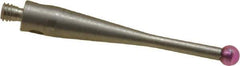 SPI - 2 mm Ball Diameter, M2 Thread, Ruby Point Ball Tip CMM Stylus - 20 mm Overall Length - USA Tool & Supply